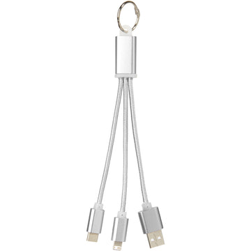 Metal 3-in-1 Ladekabel mit Schlüsselanhänger